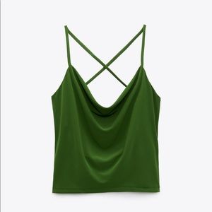 Zara Green Cowl Neck Tank